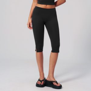 Women's Black High Waist Capri Yoga Leggings
